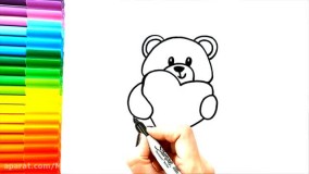 آموزش نقاشی برای کودکان _ نقاشی خرس قهوه‌ای