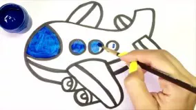 آموزش نقاشی هواپیمای مسافربری برای کودکان