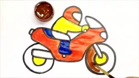 آموزش نقاشی موتور سیکلت بسیار زیبا برای کودکان