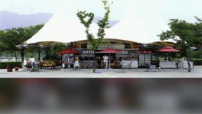 سقف چادری تالار پذیرای-سقف کششی کافه رستوران