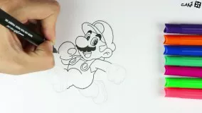 آموزش نقاشی سوپر ماریو ، نقاشی کودکان ، آموزش نقاش و رنگ آمیزی ماریو