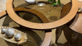 میز جلو مبلی چوبی گرد
