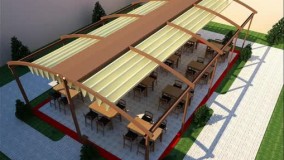 فروش سقف متحرک کنترلی کافه باغ