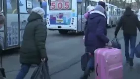 تخلیه مردم «دونتسک» اوکراین با اتوبوس