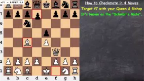 کامل شطرنج-آموزش مقدماتی شطرنج-کیش و مات در چهار حرکت