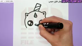 نقاشی به کودکان-آموزش نقاشی ساده-نحوه نثاشی کردن میلک شیک با بچه گربه