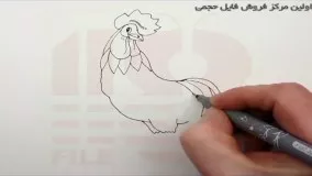 نقاشی به کودکان-آموزش نقاشی ساده-نحوه نقاشی کردن خروس