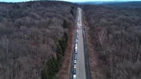 صف طولانی خودروها در مرز اوکراین - لهستان