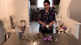 گل آرایی- فیلم آموزش گل آرایی-آموزش درست کردن دسته گل عروس با گل شیپوری و رز