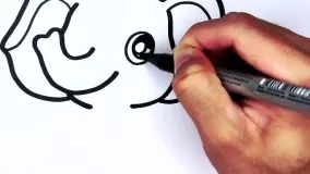 آموزش نقاشی برای کودکان _ نقاشی زیبای فیل