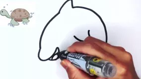 آموزش نقاشی کودکانه ؛ نقاشی بسیار زیبای دلفین