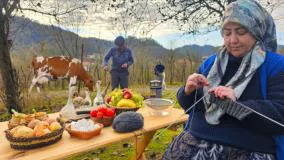 شامی به سبک محلی | زندگی روستایی | آشپزی در طبیعت