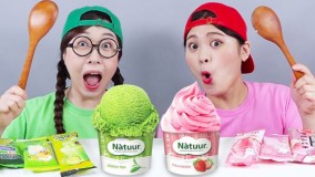 چالش غذایی: بستنی صورتی در مقابل بستنی سبز
