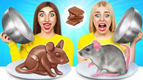 چالش غذایی - چالش خنده دار موش واقعی و فیک