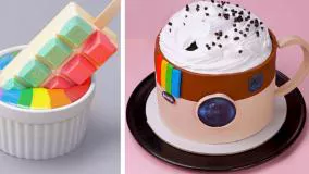 آموزش دسر و شیرینی - کیک اینستاگرامی و رنگی رنگی