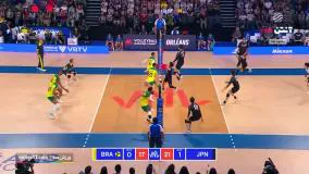 خلاصه والیبال ژاپن 3-2 برزیل