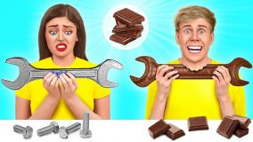 چالش غذایی - شکلاتی در مقابل واقعی - آچرو واقعا خوردن؟