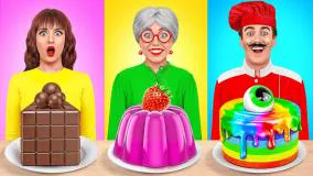 چالش غذایی - غذای رنگارنگ مادربزرگ و بستنی های میوه ای