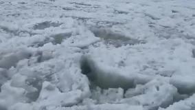ویدئویی آخرالزمانی از سواحل شیکاگو در فصل زمستان